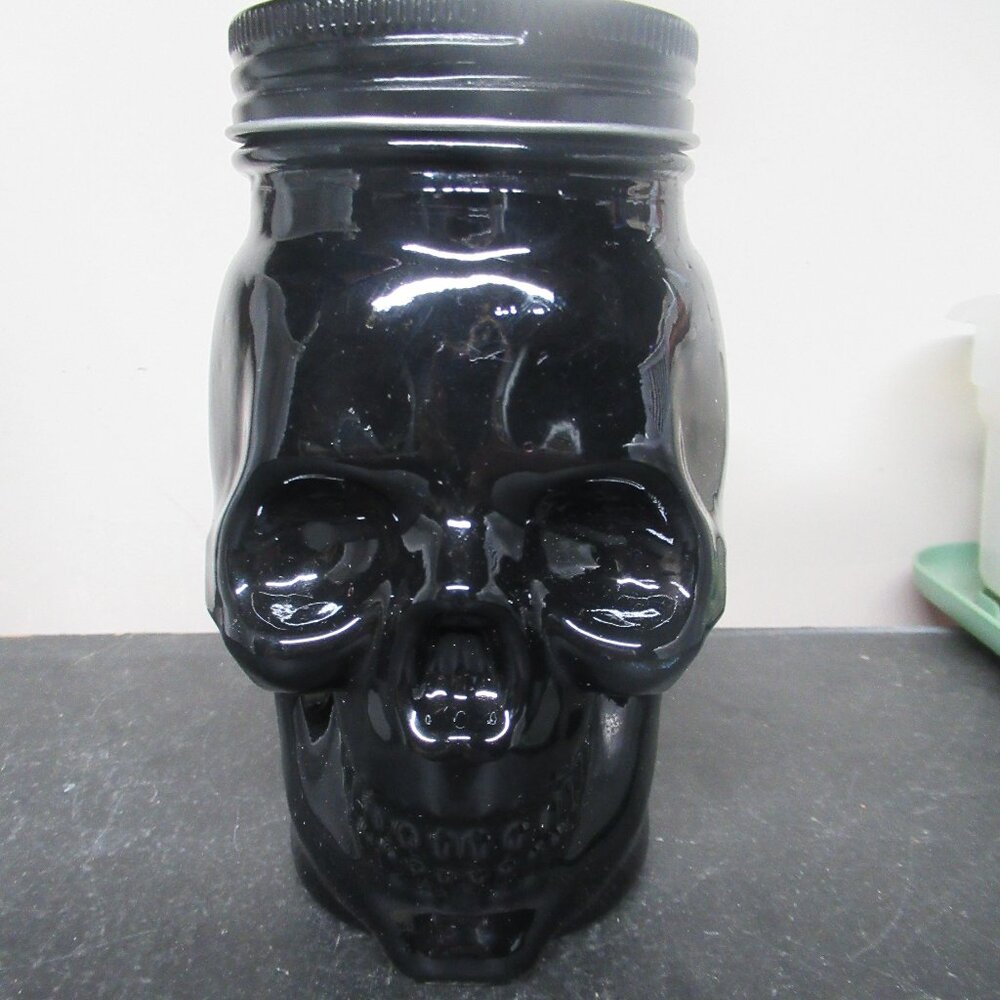 Glass Skull Mason Jar